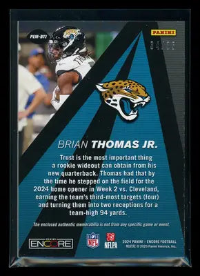 2025 Panini Pinnacle Xpress Brian Thomas Jr. #PEM-BTJ 34/35 RC Patch Football - Football Card Single