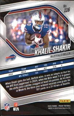 2025 Panini Prizm #116 Khalil Shakir