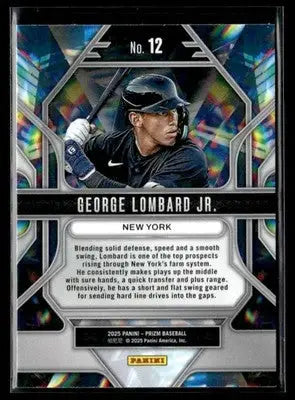 2025 Panini Prizm #12 George Lombard Jr. Prizmatic - Baseball Card Single