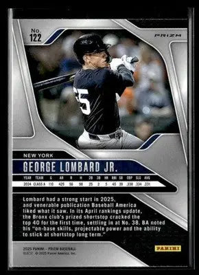 2025 Panini Prizm #122 George Lombard Jr. Silver Prizm - Baseball Card Single