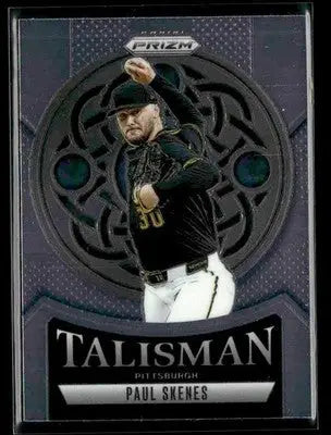 Collectible Panini Prizm baseball card of Paul Skenes pitching for Pittsburgh Pirates