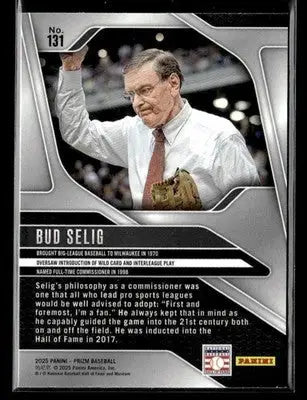 2025 Panini Prizm #131 Bud Selig - Baseball Card Single
