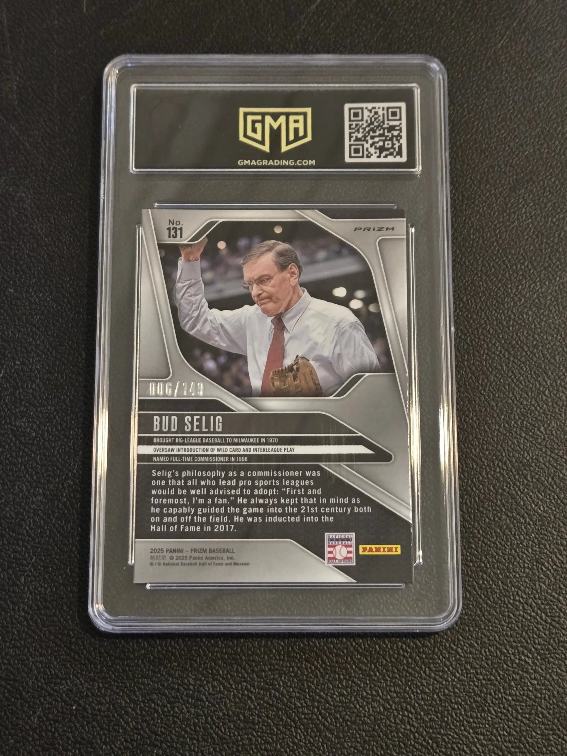 2025 Panini Prizm #131 Bud Selig Purple Prizm GMA 9 #/149 - Baseball Card Single