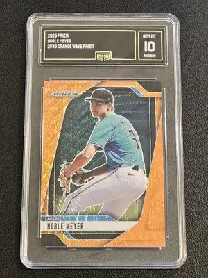 2025 Panini Prizm #146 Noble Meyer Orange Wave Prizm GMA 10 #/49 - Baseball Card Single