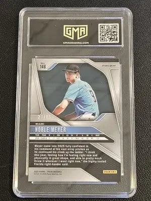 2025 Panini Prizm #146 Noble Meyer Orange Wave Prizm GMA 10 #/49 - Baseball Card Single