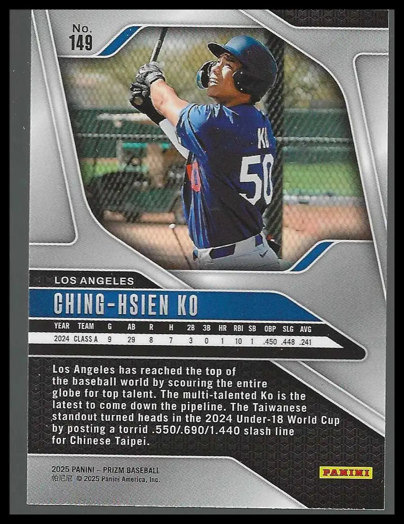 2025 Panini Prizm #149 Ching-Hsien Ko - Baseball Card Single