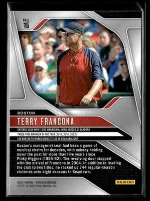 2025 Panini Prizm #15 Terry Francona - Baseball Card Single