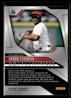 2025 Panini Prizm #158 Aroon Escobar - Baseball Card Single