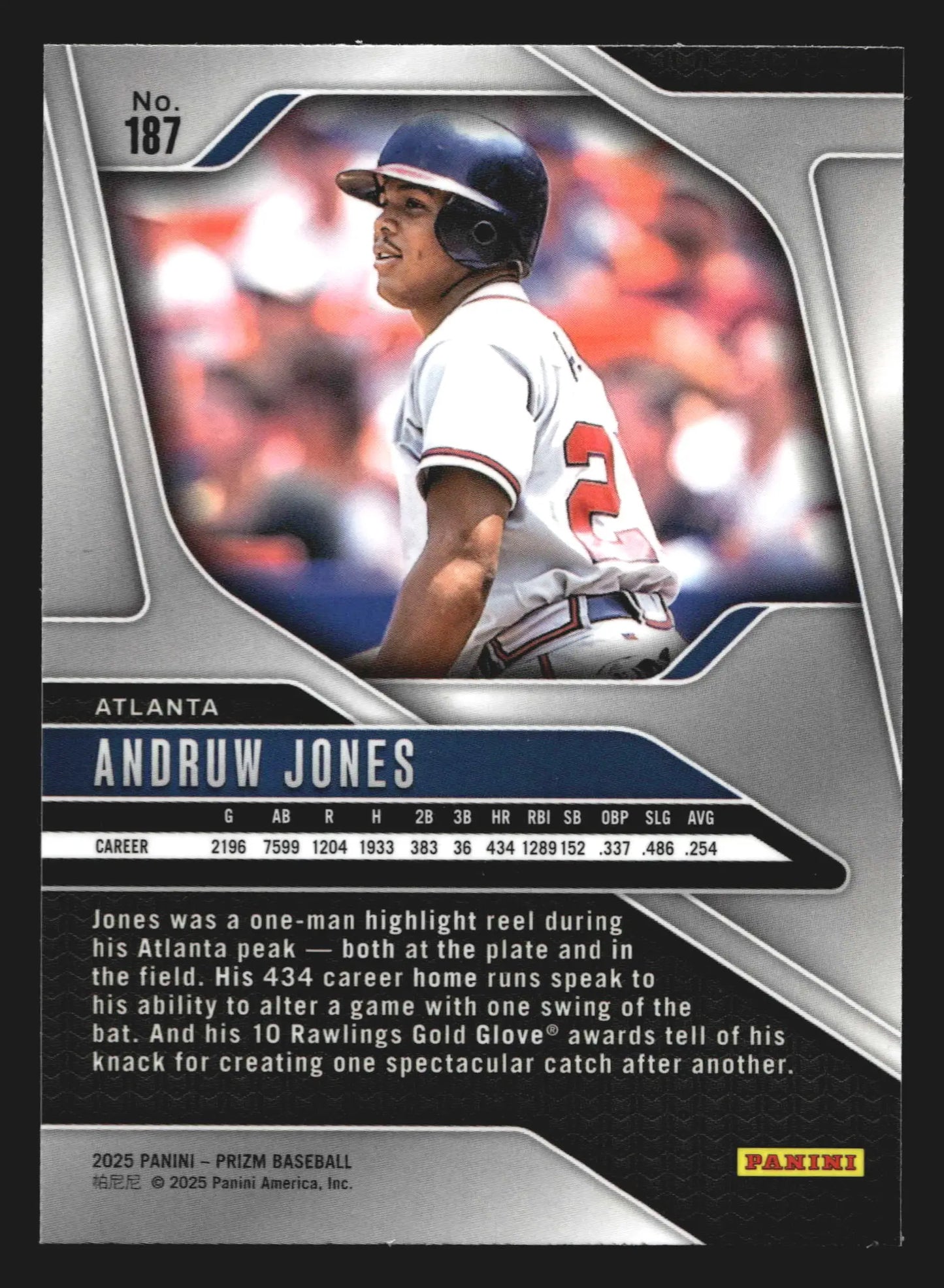 2025 Panini Prizm #187 Andruw Jones Atlanta HOF