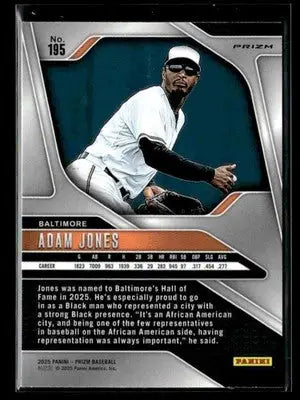 2025 Panini Prizm #195 Adam Jones Silver Prizm - Baseball Card Single