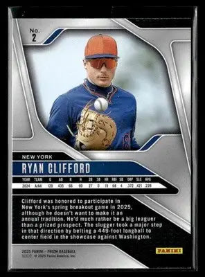 2025 Panini Prizm #2 Ryan Clifford - Baseball Card Single