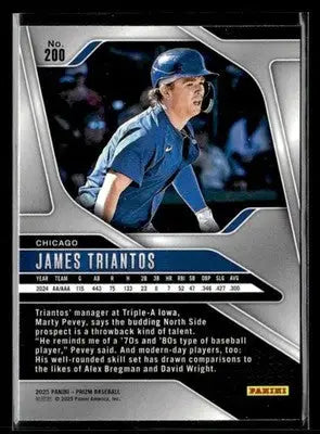 2025 Panini Prizm #200 James Triantos - Baseball Card Single