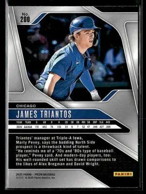 2025 Panini Prizm #200 James Triantos - Baseball Card Single