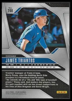 2025 Panini Prizm #200 James Triantos Chicago Cubs - Baseball Card Single