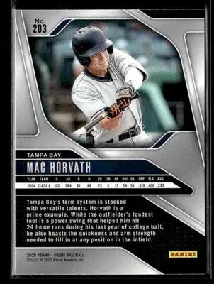 2025 Panini Prizm #203 Mac Horvath - Baseball Card Single