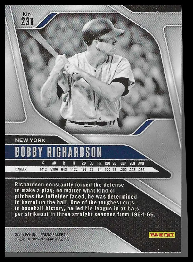 2025 Panini Prizm #231 Bobby Richardson - Baseball Card Single