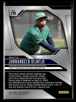 2025 Panini Prizm #238 Jurrangelo Cijntje - Baseball Card Single