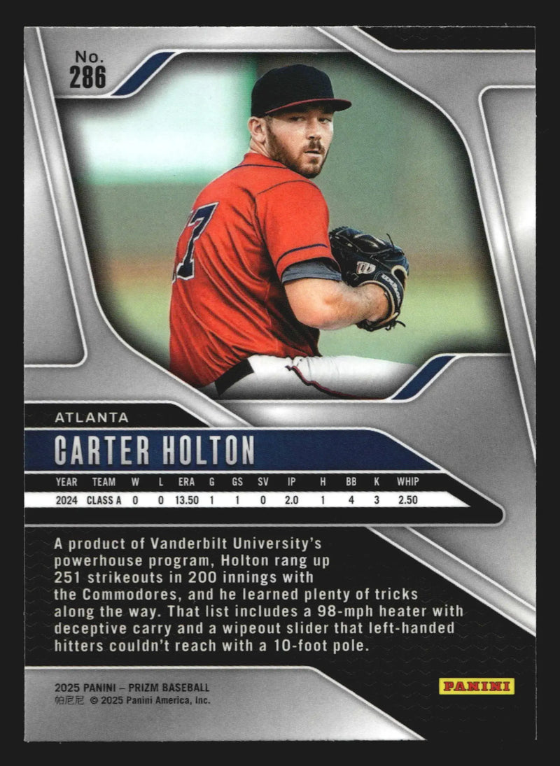 2025 Panini Prizm #286 Carter Holton Atlanta