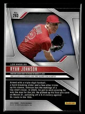 2025 Panini Prizm #293 Ryan Johnson - Baseball Card Single