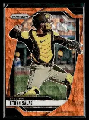 2025 Panini Prizm #299 Ethan Salas Orange Wave Prizm #/49 - Baseball Card Single