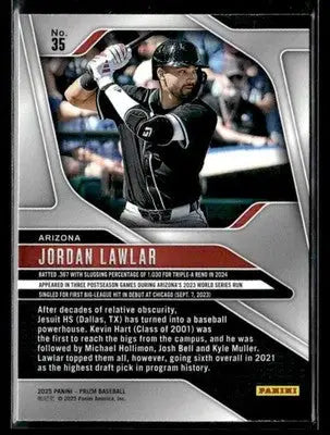 2025 Panini Prizm #35 Jordan Lawlar - Baseball Card Single