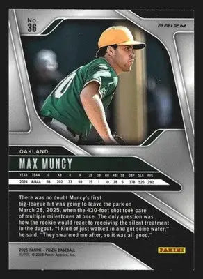 2025 Panini Prizm #36 Max Muncy Silver Prizm Athletics RC - Baseball Card Single