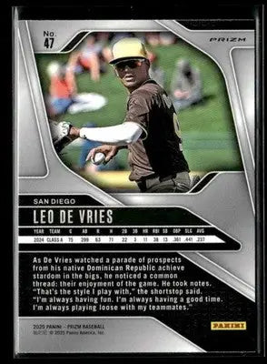 2025 Panini Prizm #47 Leo De Vries Ruby Wave Prizm - Baseball Card Single