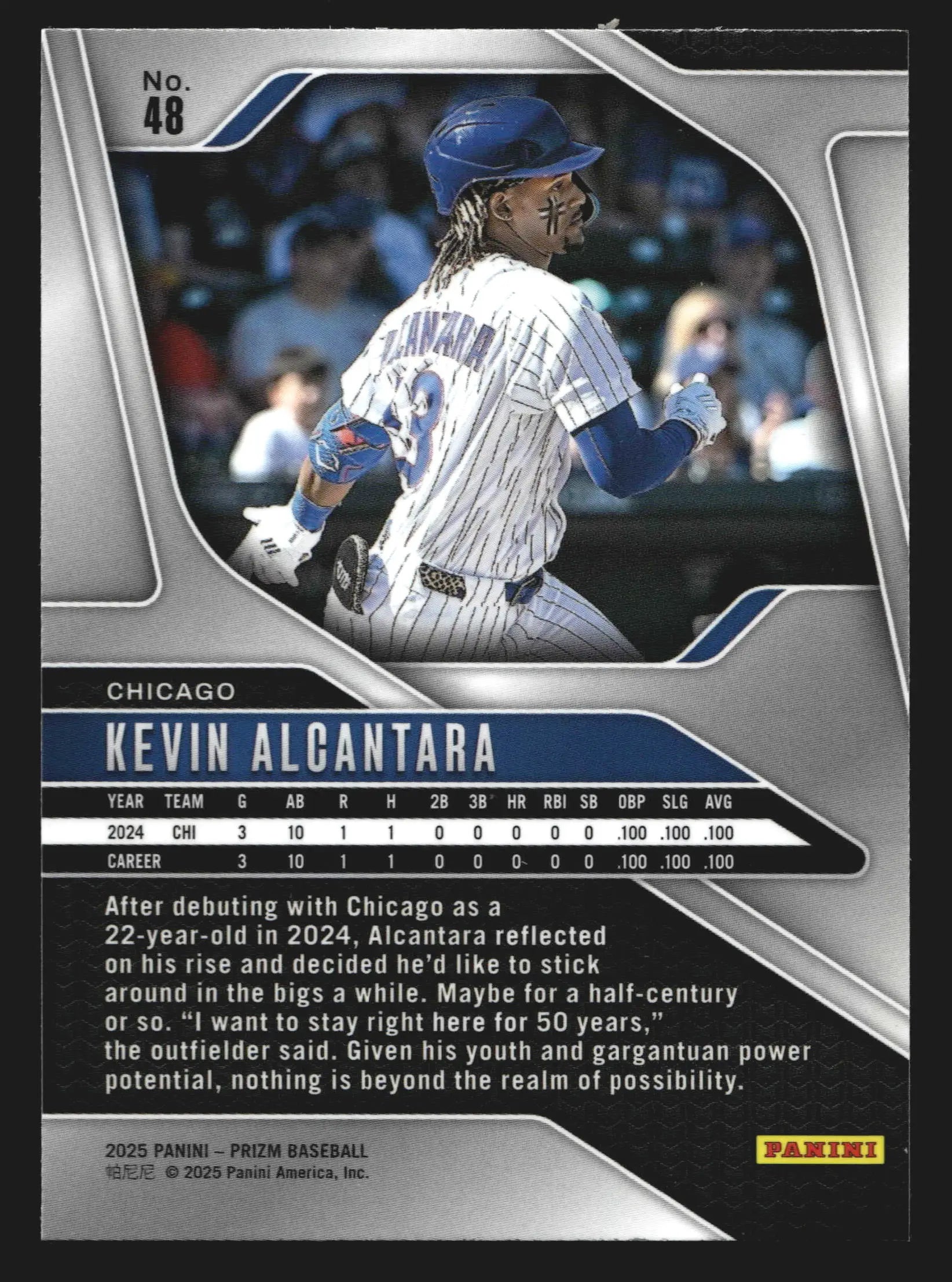 2025 Panini Prizm #48 Kevin Alcantara RC Chicago Cubs - Baseball Card Single