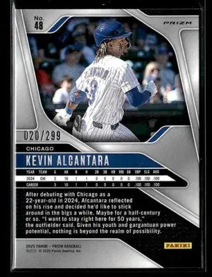 2025 Panini Prizm #48 Kevin Alcantara Red Prizm #/299 - Baseball Card Single