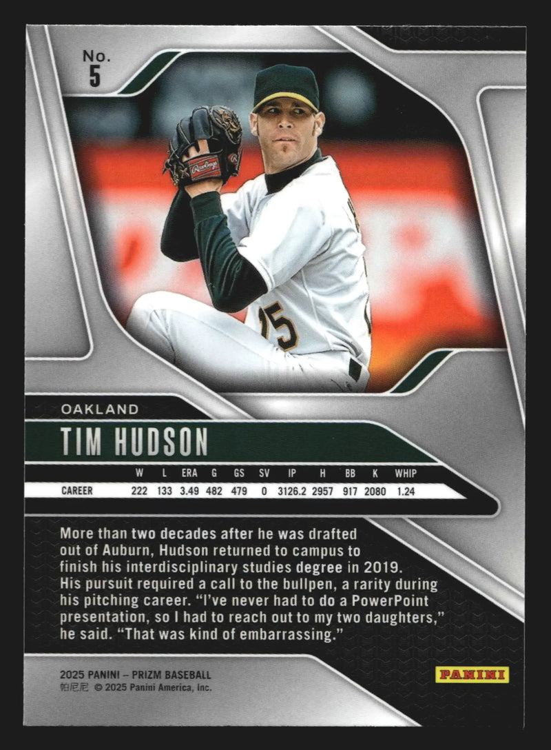 2025 Panini Prizm #5 Tim Hudson Oakland Athletics - Baseball Card Single