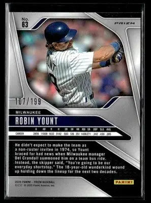 2025 Panini Prizm #63 Robin Yount Blue Prizm #/199 - Baseball Card Single