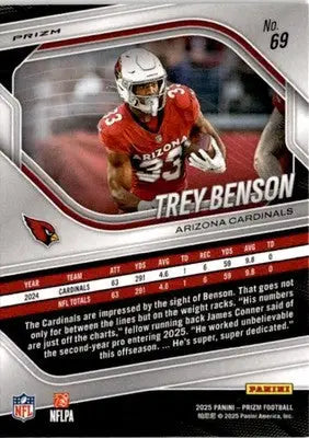 2025 Panini Prizm #69 Trey Benson Lazer - Football Card Single