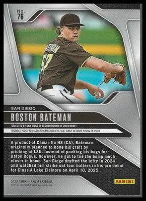 2025 Panini Prizm #76 Boston Bateman