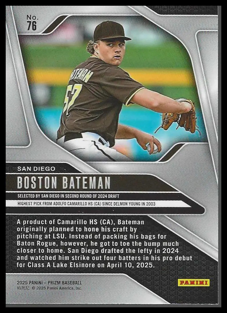 2025 Panini Prizm #76 Boston Bateman - Baseball Card Single