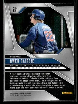 2025 Panini Prizm #89 Owen Caissie - Baseball Card Single