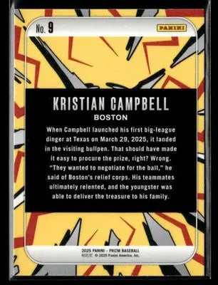 2025 Panini Prizm #9 Kristian Campbell Dingers! - Baseball Card Single