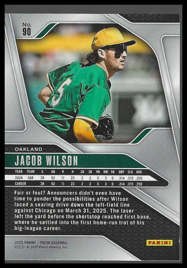 2025 Panini Prizm #90 Jacob Wilson - Baseball Card Single