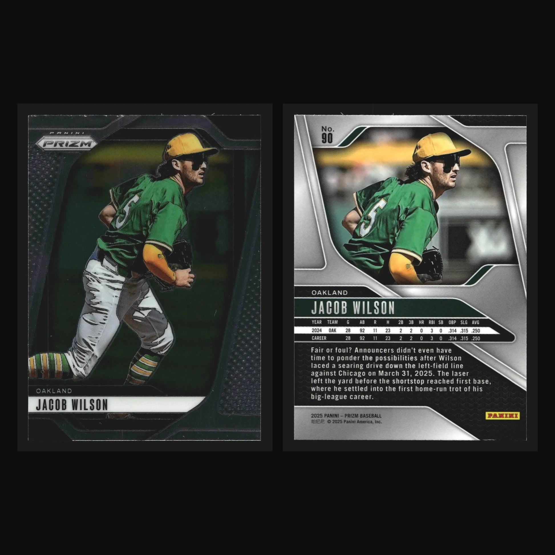 2025 Panini Prizm #90 Jacob Wilson Oakland Athletics - Baseball Card Single