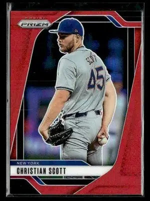 2025 Panini Prizm #92 Christian Scott Red Prizm #/299 - Baseball Card Single