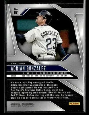 2025 Panini Prizm Adrian Gonzalez #161 San Diego Padres