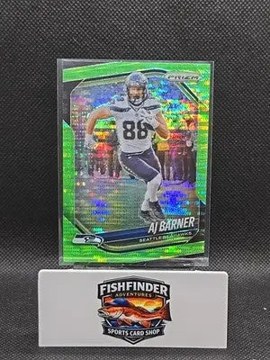 2025 Panini Prizm - AJ Barner #297 Neon Green Pulsar Prizm - Football Card Single