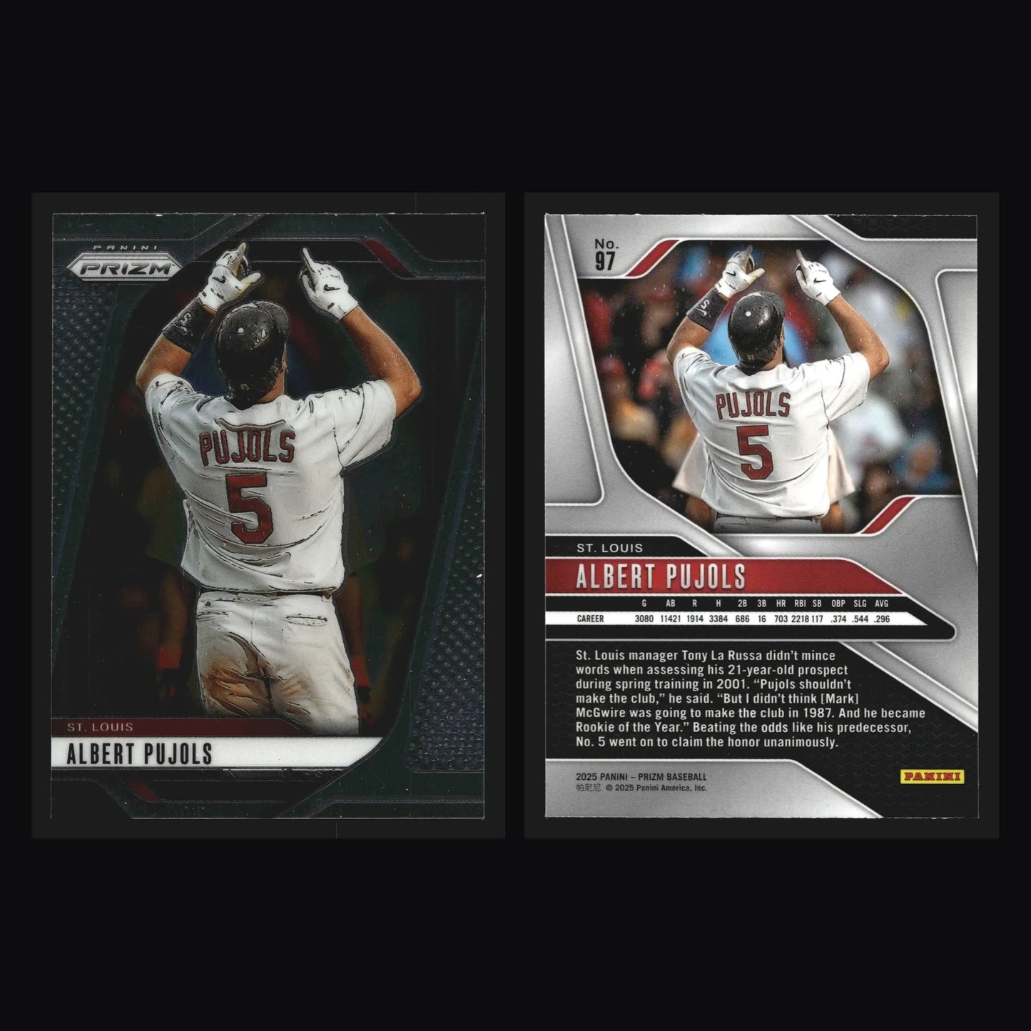2025 Panini Prizm Albert Pujols #97 St. Louis Cardinals - Baseball Card Single
