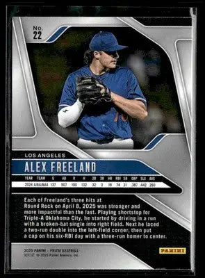 2025 Panini Prizm Alex Freeland #22 Los Angeles Dodgers