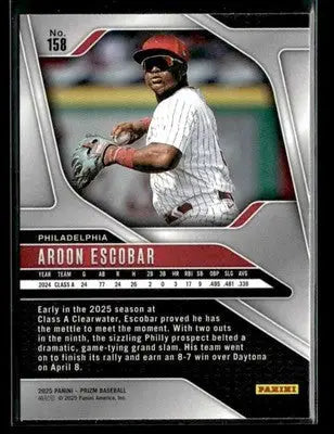 2025 Panini Prizm Aroon Escobar #158 Philadelphia Phillies