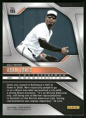 2025 Panini Prizm Baseball Adam Jones #195 Baseball - Baseball Card Single