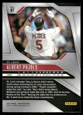 2025 Panini Prizm Baseball Albert Pujols #97 Baseball - Baseball Card Single