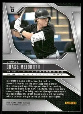2025 Panini Prizm Baseball Chase Meidroth #13 RC Baseball - Baseball Card Single