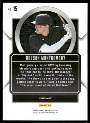 2025 Panini Prizm Baseball Colson Montgomery #15 Baseball - Baseball Card Single