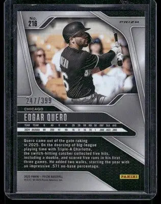 2025 Panini Prizm Baseball Edgar Quero #216 Red Mojo RC 247/399 Baseball - Baseball Card Single