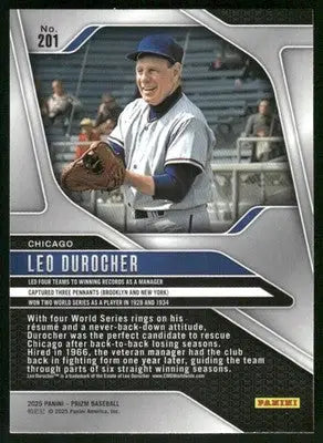 2025 Panini Prizm Baseball Leo Durocher #201 Baseball - Baseball Card Single